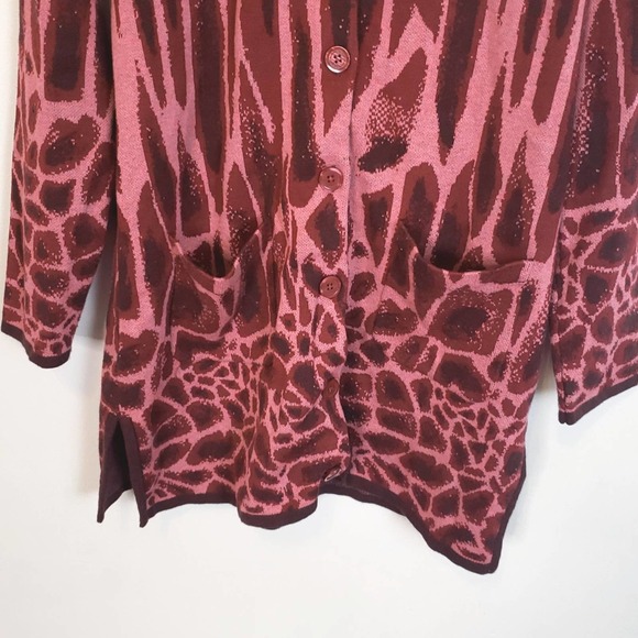 QVC Purple Pink Open Front Cardigan size L - Picture 3 of 5